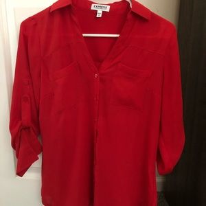 Express red dress shirt